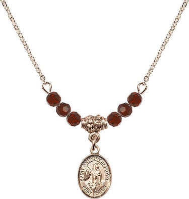 Saint Anthony of Egypt Birthstone Necklace | 1/2 inch | 4mm Beads
