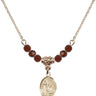 Cross Birthstone Necklace | 1/2 inch | 4mm Beads  Garnet 14kt Gold Filled