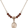 Saint Odilia Birthstone Necklace | 1/2 inch | 4mm Beads  Garnet 14kt Gold Filled