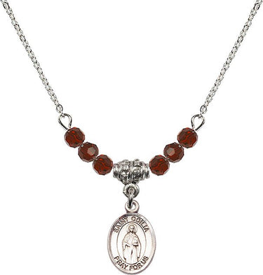 Saint Odilia Birthstone Necklace | 1/2 inch | 4mm Beads
