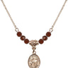 Saint Columbanus Birthstone Necklace | 1/2 inch | 4mm Beads  Garnet 14kt Gold Filled