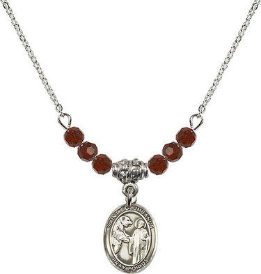 Saint Columbanus Birthstone Necklace | 1/2 inch | 4mm Beads