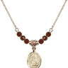 Saint Edburga of Winchester Birthstone Necklace | 1/2 inch | 4mm Beads  Garnet 14kt Gold Filled