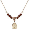 Saint Cornelius Birthstone Necklace | 1/2 inch | 4mm Beads  Garnet 14kt Gold Filled