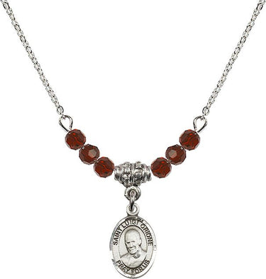 Saint Luigi Orione Birthstone Necklace | 1/2 inch | 4mm Beads