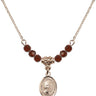 Saint Hannibal Birthstone Necklace | 1/2 inch | 4mm Beads  Garnet 14kt Gold Filled