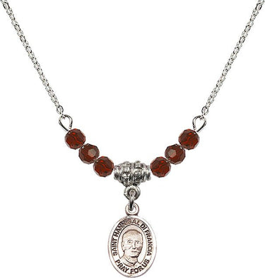 Saint Hannibal Birthstone Necklace | 1/2 inch | 4mm Beads