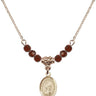 Saint Louis Marie de Montfort Birthstone Necklace | 1/2 inch  Garnet 14kt Gold Filled