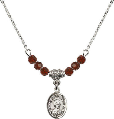 Saint Louis Marie de Montfort Birthstone Necklace | 1/2 inch