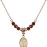 Saint Matthias the Apostle Birthstone Necklace | 1/2 inch | 4mm Beads  Garnet 14kt Gold Filled