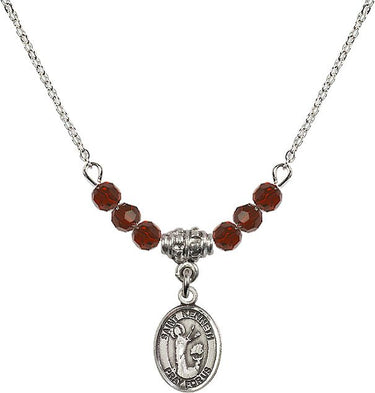 Saint Kenneth Birthstone Necklace | 1/2 inch | 4mm Beads