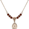 Saint Edmund Campion Birthstone Necklace | 1/2 inch | 4mm Beads  Garnet 14kt Gold Filled