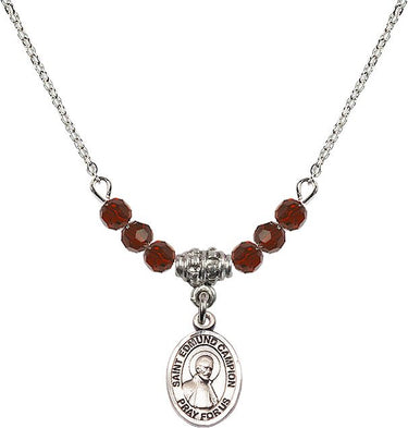Saint Edmund Campion Birthstone Necklace | 1/2 inch | 4mm Beads