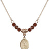 Saint Regina Birthstone Necklace | 1/2 inch | 4mm Beads  Garnet 14kt Gold Filled