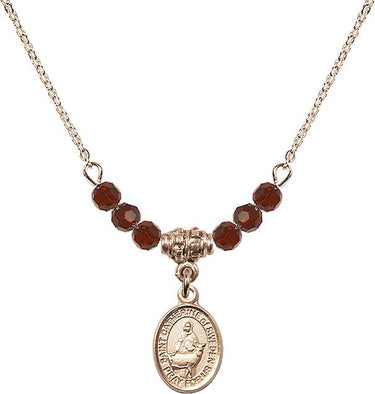 Saint Catherine of Sweden Birthstone Necklace | 1/2 inch