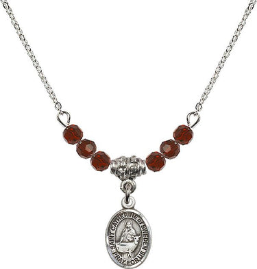 Saint Catherine of Sweden Birthstone Necklace | 1/2 inch
