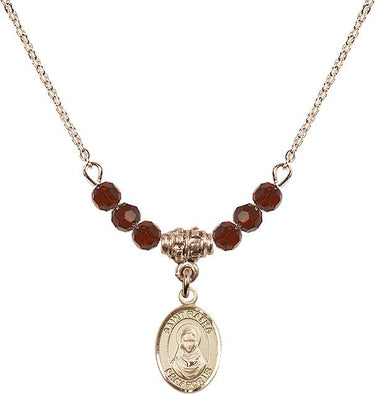 Saint Rafka Birthstone Necklace | 1/2 inch | 4mm Beads