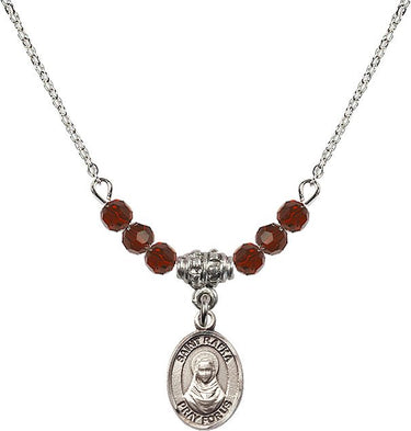 Saint Rafka Birthstone Necklace | 1/2 inch | 4mm Beads