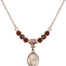 Saint Nimatullah Birthstone Necklace | 1/2 inch | 4mm Beads  Garnet 14kt Gold Filled