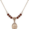 Saint Clement Birthstone Necklace | 1/2 inch | 4mm Beads  Garnet 14kt Gold Filled