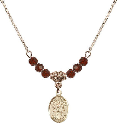 Saint Felicity Birthstone Necklace | 1/2 inch | 4mm Beads