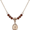 Saint Anselm of Canterbury Birthstone Necklace | 1/2 inch | 4mm Beads  Garnet 14kt Gold Filled