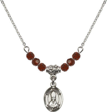 Saint Anselm of Canterbury Birthstone Necklace | 1/2 inch