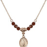 Our Lady of Tears Birthstone Necklace | 1/2 inch | 4mm Beads  Garnet 14kt Gold Filled
