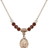 Saint Joachim Birthstone Necklace | 1/2 inch | 4mm Beads  Garnet 14kt Gold Filled