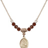 Saint Giles Birthstone Necklace | 1/2 inch | 4mm Beads  Garnet 14kt Gold Filled