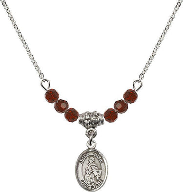 Collar de piedra natal de San Gil | 1,27 cm | Cuentas de 4 mm