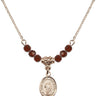 Saint John of Capistrano Birthstone Necklace | 1/2 inch | 4mm Beads  Garnet 14kt Gold Filled