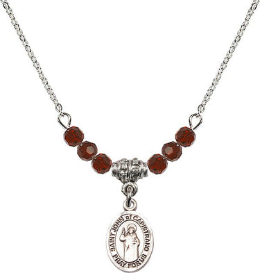 Collar de San Juan de Capistrano con piedra de nacimiento | 1/2 pulgada | Cuentas de 4 mm
