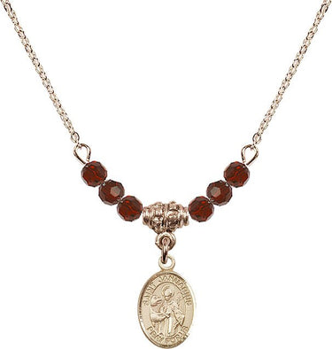 Collar de piedra natal de San Genaro | 1/2 pulgada | Cuentas de 4 mm