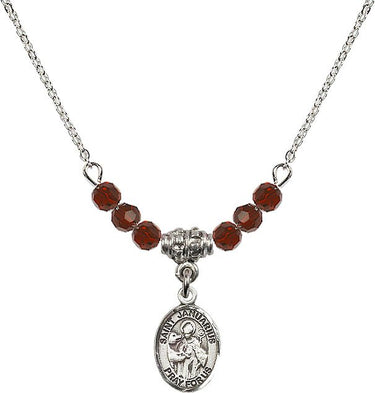 Collar de piedra natal de San Genaro | 1/2 pulgada | Cuentas de 4 mm