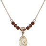 Pope Saint Eugene I Birthstone Necklace | 1/2 inch | 4mm Beads  Garnet 14kt Gold Filled