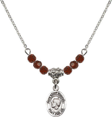 Pope Saint Eugene I Birthstone Necklace | 1/2 inch | 4mm Beads