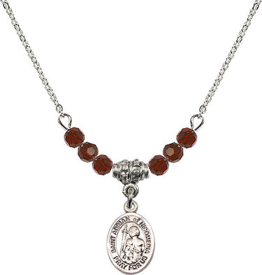 Collar con piedra natal de San Adrián de Nicomedia | 1/2 pulgada | Cuentas de 4 mm