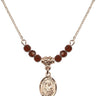 Saint Dunstan Birthstone Necklace | 1/2 inch | 4mm Beads  Garnet 14kt Gold Filled