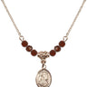 Saint Fina Birthstone Necklace | 1/2 inch | 4mm Beads  Garnet 14kt Gold Filled