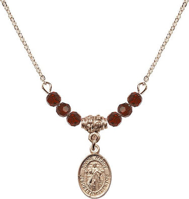 Divine Mercy Birthstone Necklace | 1/2 inch | 4mm Beads