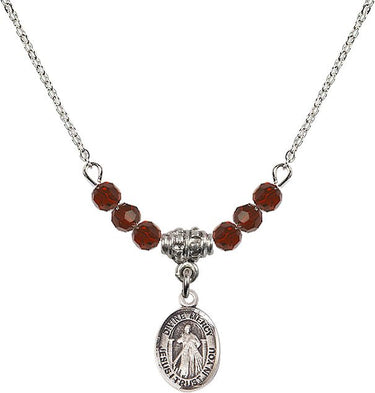 Divine Mercy Birthstone Necklace | 1/2 inch | 4mm Beads