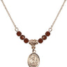 Saint Kieran Birthstone Necklace | 1/2 inch | 4mm Beads  Garnet 14kt Gold Filled