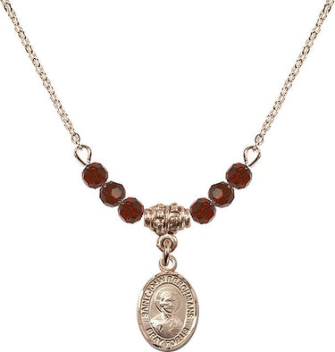 St. John Berchmans Birthstone Necklace | 1/2 inch | 4mm Beads