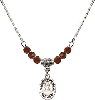 St. John Berchmans Birthstone Necklace | 1/2 inch | 4mm Beads