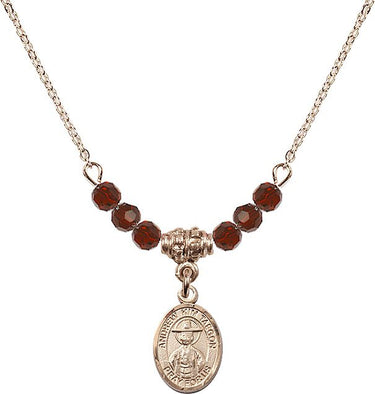 St. Andrew Kim Taegon Birthstone Necklace | 1/2 inch | 4mm Beads