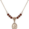 Saint Simon the Apostle Birthstone Necklace | 1/2 inch | 4mm Beads  Garnet 14kt Gold Filled