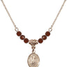 Saint Honorius of Amiens Birthstone Necklace | 1/2 inch | 4mm Beads  Garnet 14kt Gold Filled