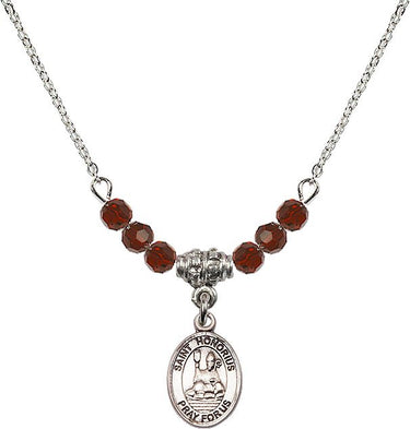 St. Honorius of Amiens Birthstone Necklace | 1/2 inch | 4mm Beads