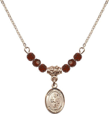 St. Uriel the Archangel Birthstone Necklace | 1/2 inch | 4mm Beads